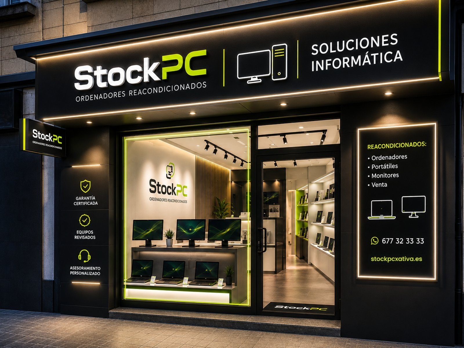 Fachada nocturna de Stock PC